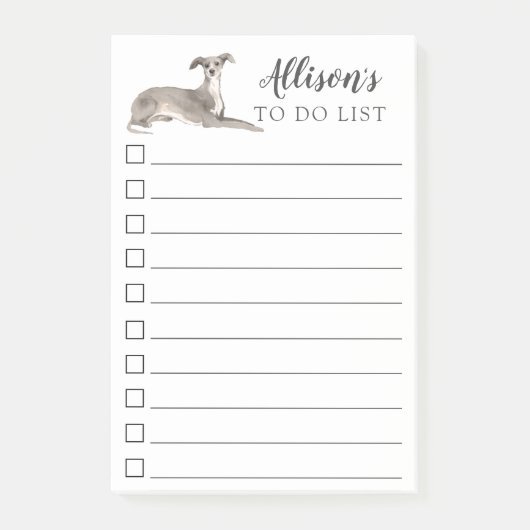 Italiaanse Greyhound Dog gepersonaliseerd om lijst Post-it® Notes (Voorkant)