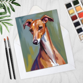 Italiaanse Greyhound Dog Painting Kaart