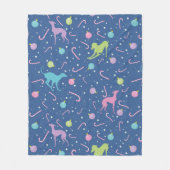 Italiaanse Greyhound Dog Silhouette Kerstpatroon Fleece Deken (Voorkant)