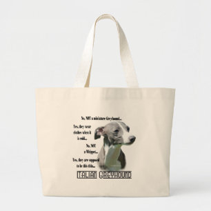 Italiaanse Greyhound FAQ Grote Tote Bag
