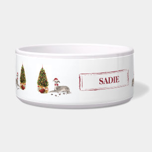 Italiaanse Greyhound Funny kersthond met boom Voerbakje