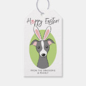 Italiaanse Greyhound Grey Dog Schattige Easter Bun Cadeaulabel (Voorkant)
