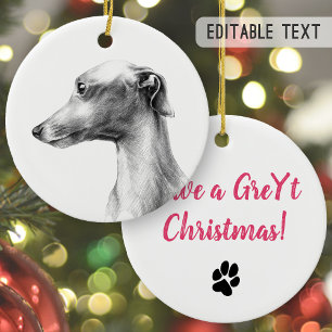 Italiaanse Greyhound-hondenportret Gepersonaliseer Keramisch Ornament
