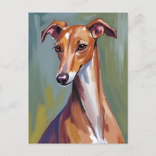 Italiaanse Greyhound hondenschilderij Briefkaart (Voorkant)