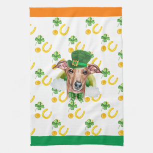 Italiaanse Greyhound Huis Decoratie St. Patrick's Theedoek