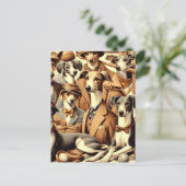  Italiaanse Greyhound Illustratie Briefkaart (Staand voorkant)