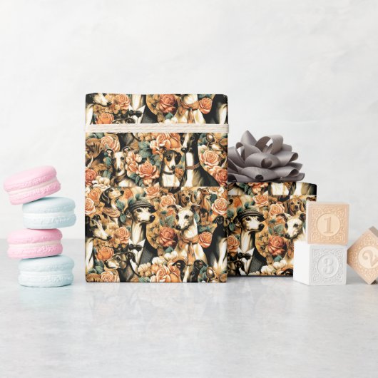 Italiaanse Greyhound Illustratie Cadeaupapier (Baby Shower)
