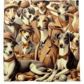 Italiaanse Greyhound Illustratie Douchegordijn (Voorkant)