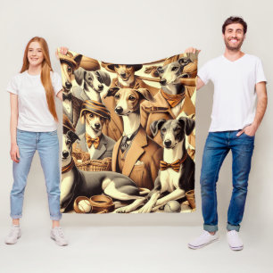  Italiaanse Greyhound Illustratie Fleece Deken
