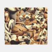  Italiaanse Greyhound Illustratie Fleece Deken (Voorkant (Horizontaal))