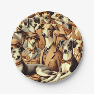Italiaanse Greyhound Illustratie Papieren Bordje