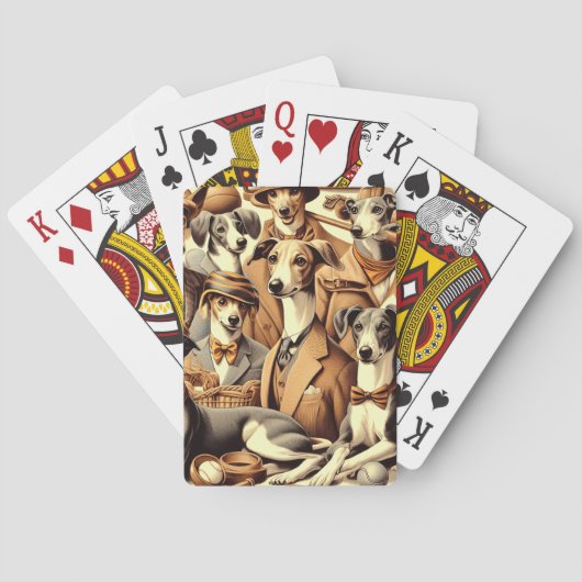 Italiaanse Greyhound Illustratie Pokerkaarten (Achterkant)