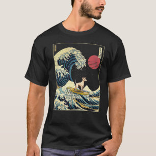 Italiaanse Greyhound Japans Kanagawa Wave Funny Su T-shirt