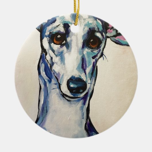 Italiaanse Greyhound Keramisch Ornament (Voorkant)