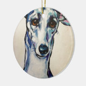 Italiaanse Greyhound Keramisch Ornament (Links)