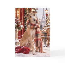 Italiaanse Greyhound Kerst in Parijs Kaart
