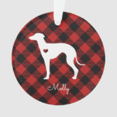 Italiaanse Greyhound Kerstmis met speldenhond Ornament (voorkant)