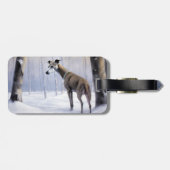 Italiaanse Greyhound Laat Het Sneeuw Kerstmis Bagagelabel (Achterkant horizontaal)