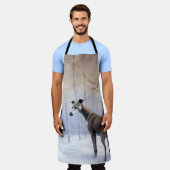 Italiaanse Greyhound Laat Het Sneeuw Kerstmis Schort (Gedragen)