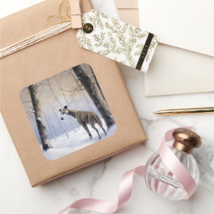 Italiaanse Greyhound Laat Het Sneeuw Kerstmis Vierkante Sticker