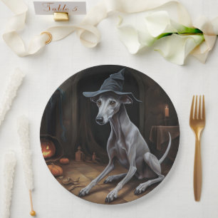 Italiaanse Greyhound pompoenen Halloween eng Papieren Bordje