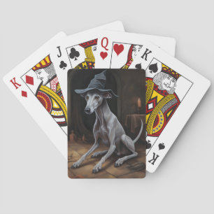 Italiaanse Greyhound Pompoenen Halloween Griezelen Pokerkaarten