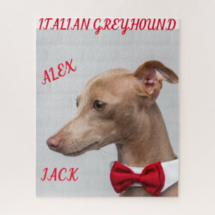 ITALIAANSE GREYHOUND PUZZZLE EN PERSONEELSLEDEN. LEGPUZZEL