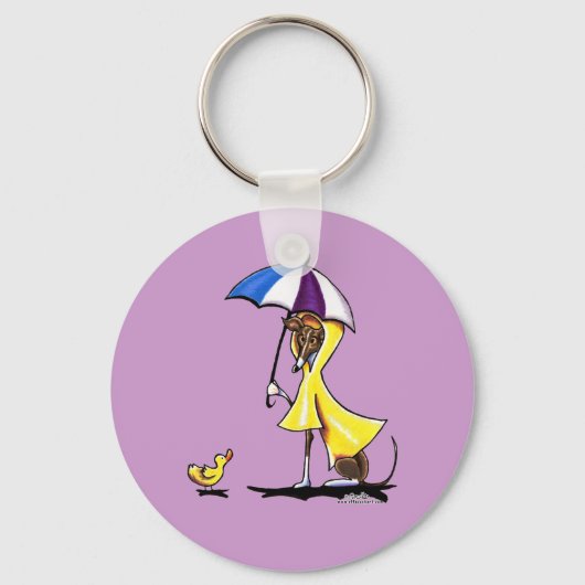 Italiaanse Greyhound Raincoat Sleutelhanger (Voorkant)