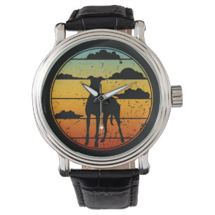 Italiaanse Greyhound Retro Vintage 60-70-s Sunset Horloge