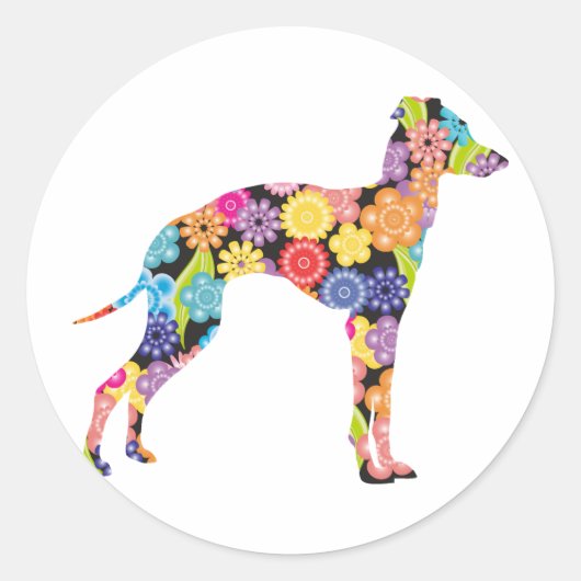 Italiaanse Greyhound Ronde Sticker (Voorkant)
