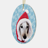 Italiaanse Greyhound Santa Keramisch Ornament (Links)