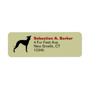 Italiaanse Greyhound Silhouette Return Address Lab Etiket