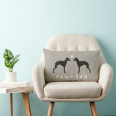 Italiaanse Greyhound Silhouettes Love - Personalis Kussen (Stoel)