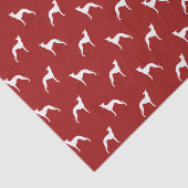 Italiaanse Greyhound Silhouettes Pattern Red Holid Tissuepapier (Detail)