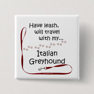 Italiaanse Greyhound Travel Leash - Button