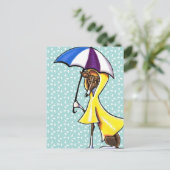 Italiaanse Greyhound Umbrella Crazy Briefkaart (Staand voorkant)