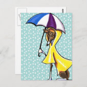 Italiaanse Greyhound Umbrella Crazy Briefkaart (Voorkant / Achterkant)