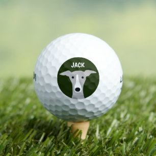 Italiaanse Greyhound Whippet Hond met aangepaste n Golfballen