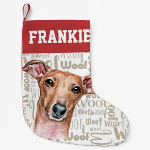 Italiaanse Greyhound Wof Print kerststop Kleine Kerstsok
