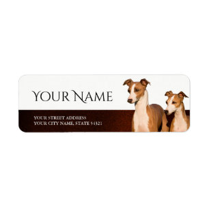 Italiaanse Greyhounds Return Address Label