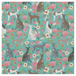 italiaanse griekse vintage floralen turquoise stof