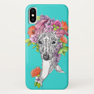Italiaanse grieshond die bloemen tekent iPhone x hoesje