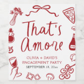 Italiaanse Hand getrokken dat is een meer verlovin Wijn Etiket (Enkel label)