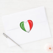 Italiaanse Hart Vlag op Wit Hart Sticker (Envelop)