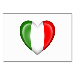Italiaanse Hart Vlag op Wit Kaart