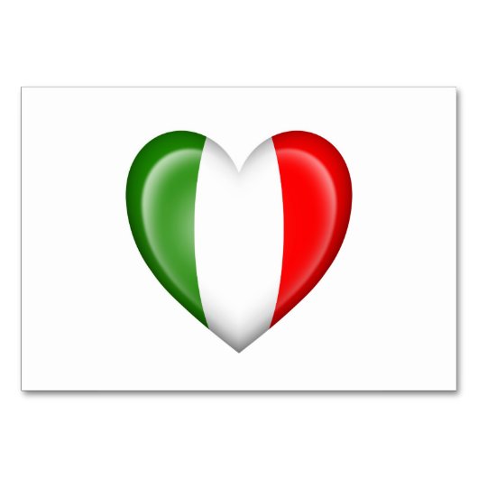 Italiaanse Hart Vlag op Wit Kaart (Voorkant)