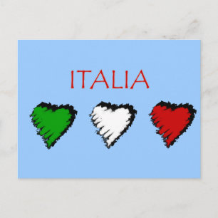 Italiaanse harten vlag van Italië Italiaanse liefd Briefkaart
