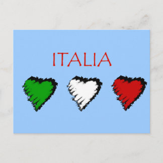 Italiaanse harten vlag van Italië Italiaanse liefd Briefkaart