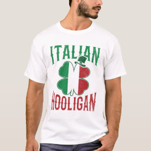 Italiaanse holigan Italië vlag Shamrock St Patrick T-shirt