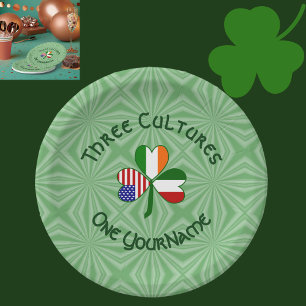 Italiaanse Iers-Amerikaanse Shamrock Personalised Papieren Bordje
